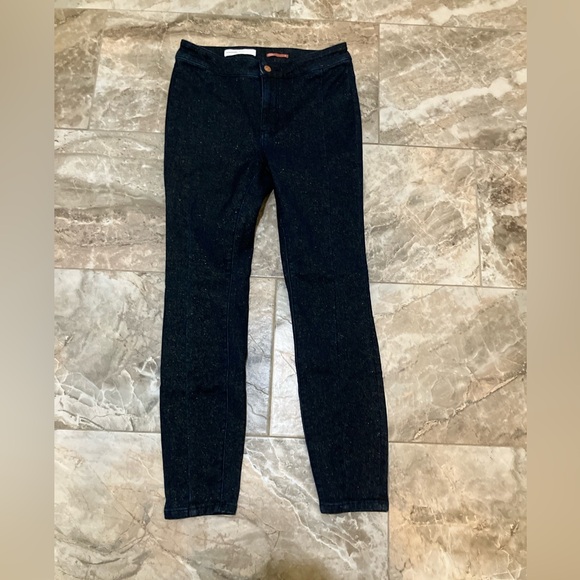 Pilcro Denim - Anthropologie Pilcro High Rise Denim Legging Shimmer Metallic Size 28